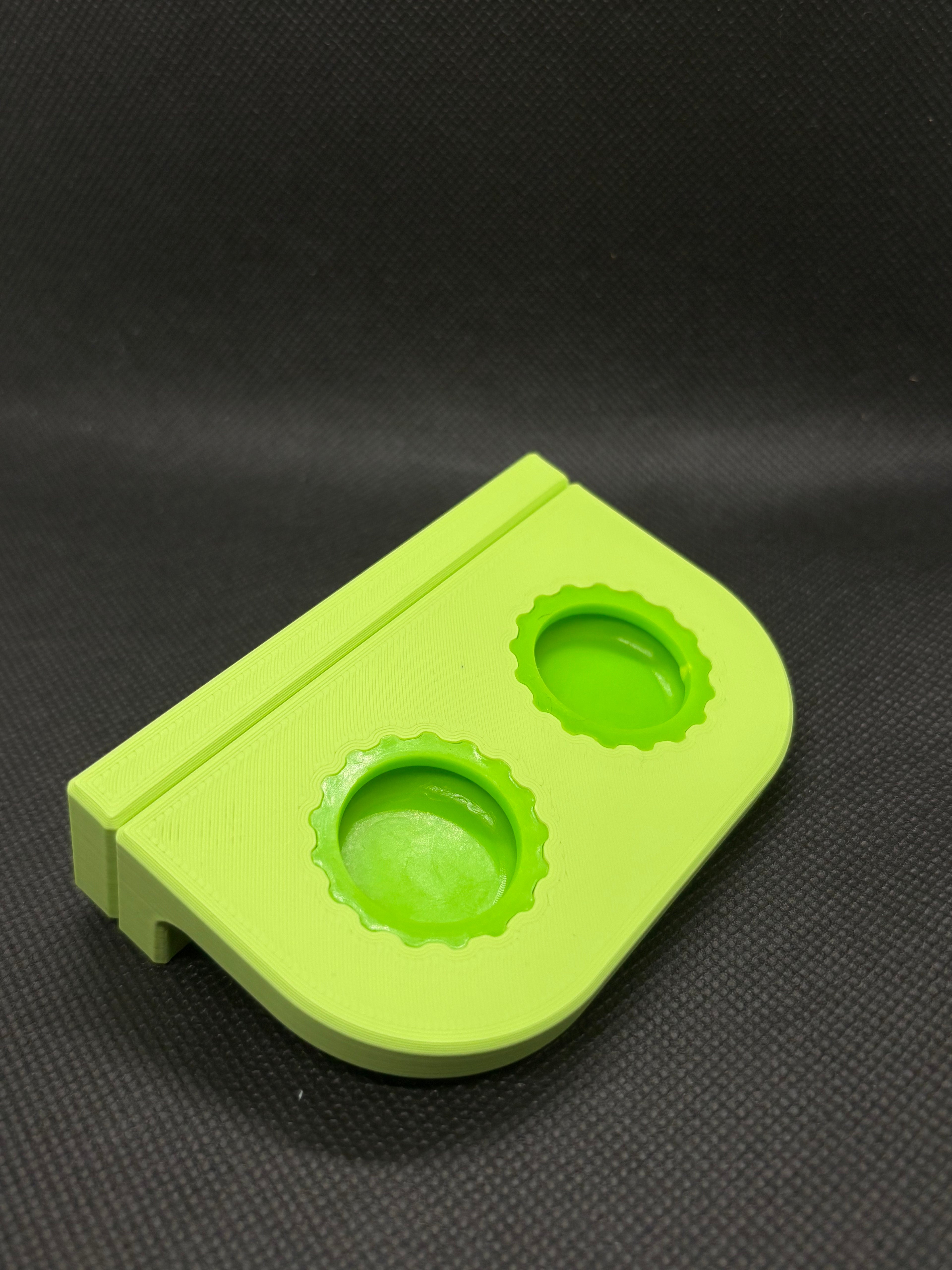 Magnetic Double Bottle Cap Feeding Ledge w/ Caps