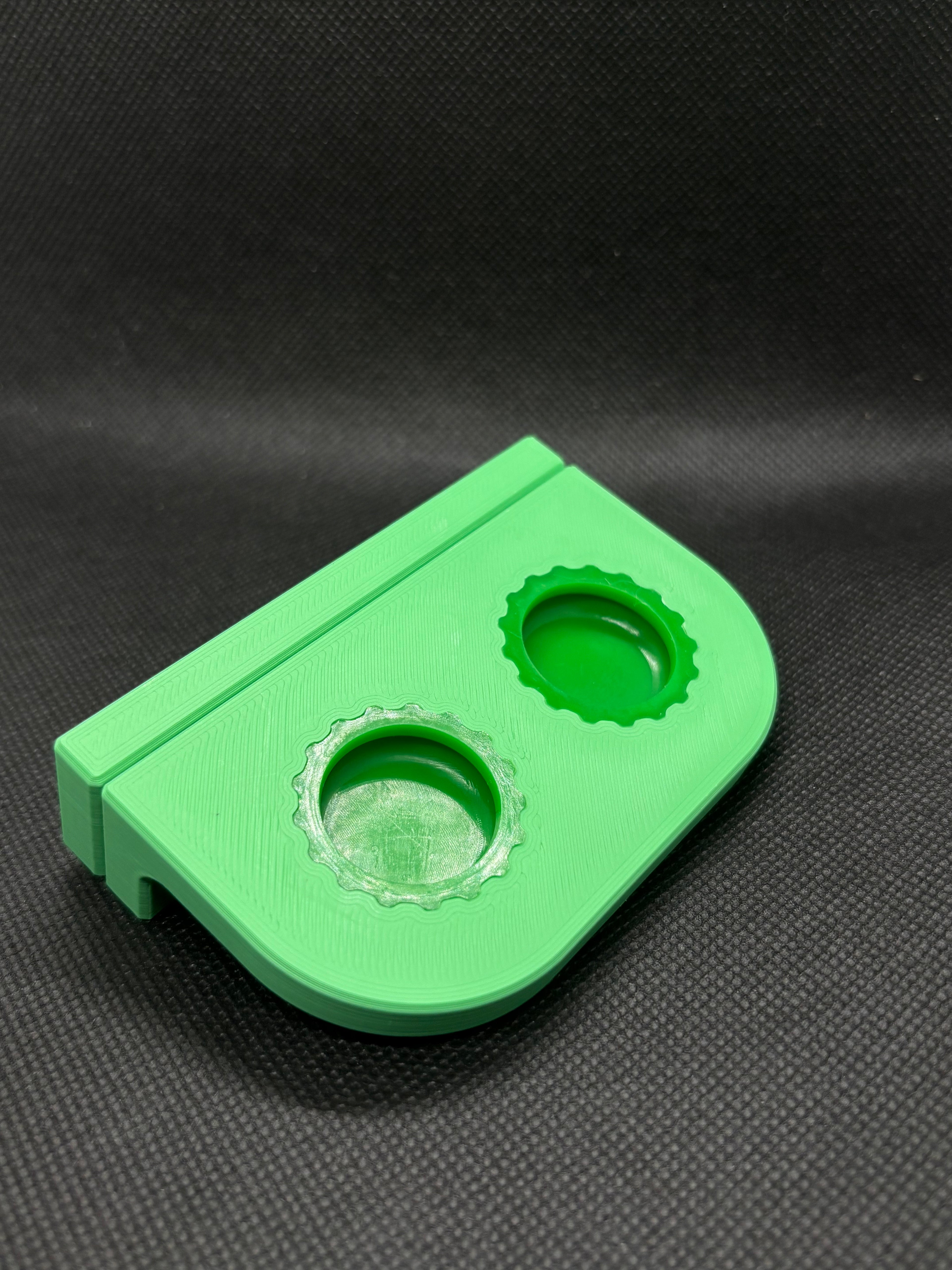 Magnetic Double Bottle Cap Feeding Ledge w/ Caps