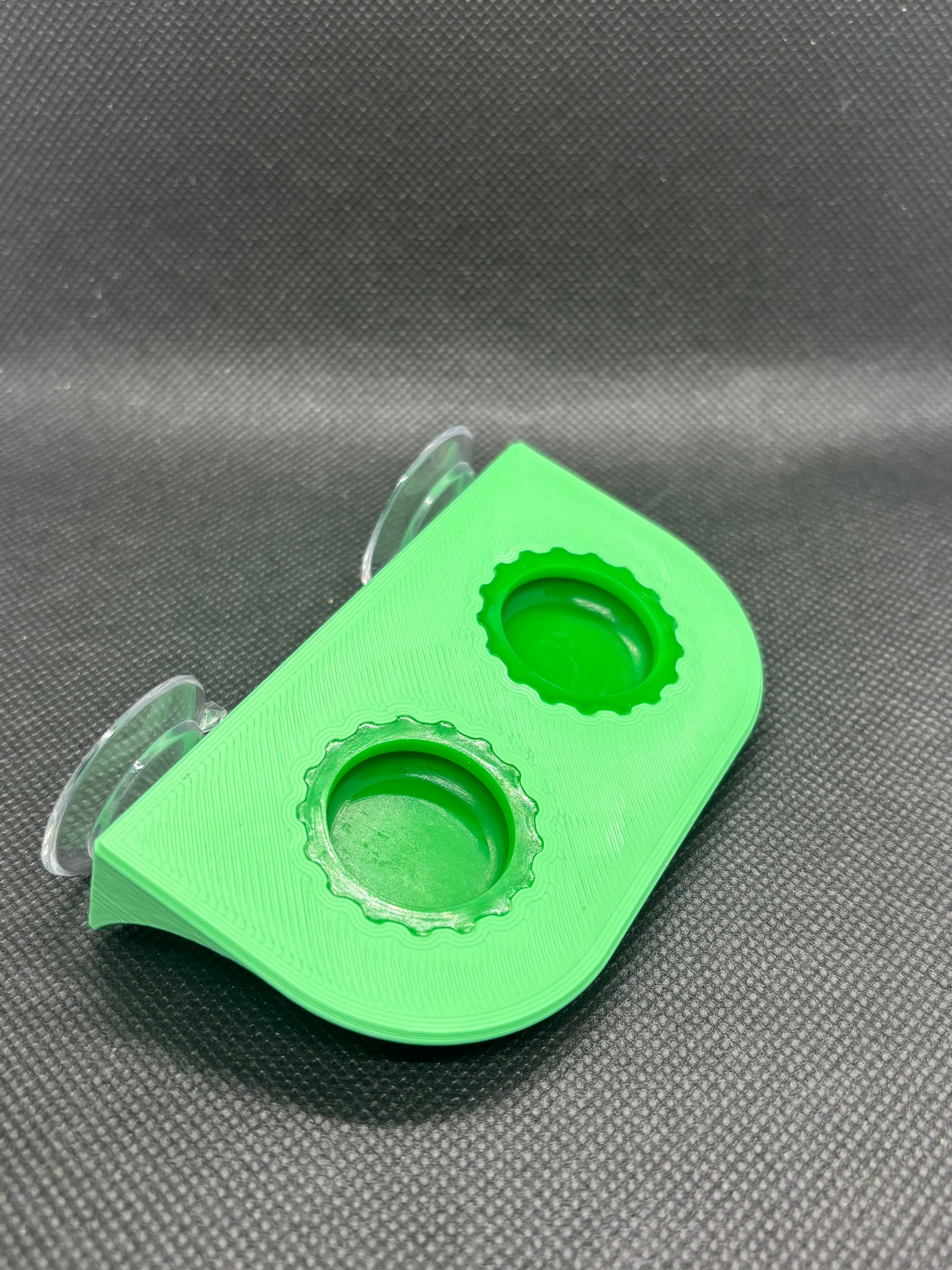 Suction Cup Double Bottle Cap Feeding Ledge w/ Caps