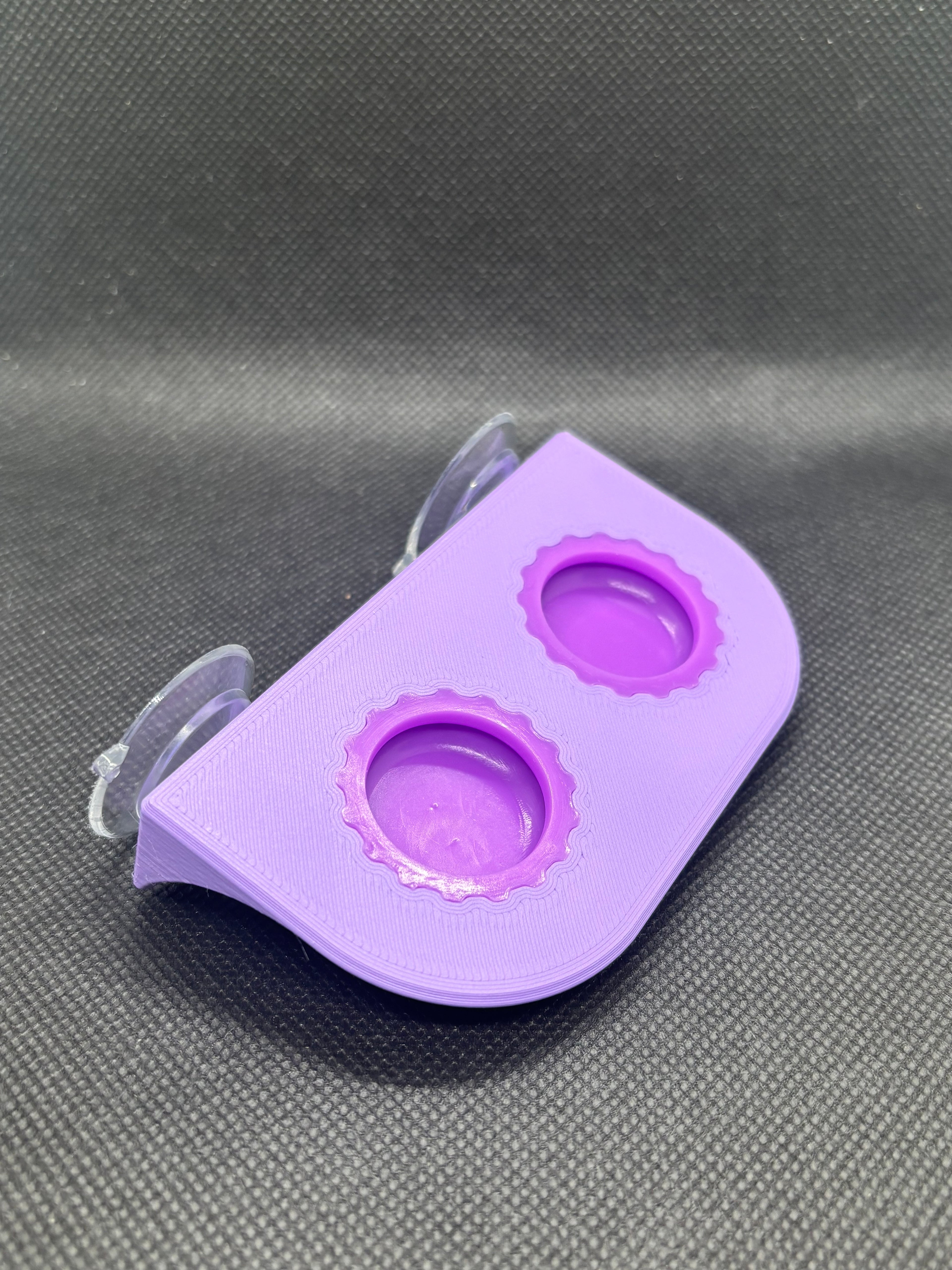 Suction Cup Double Bottle Cap Feeding Ledge w/ Caps