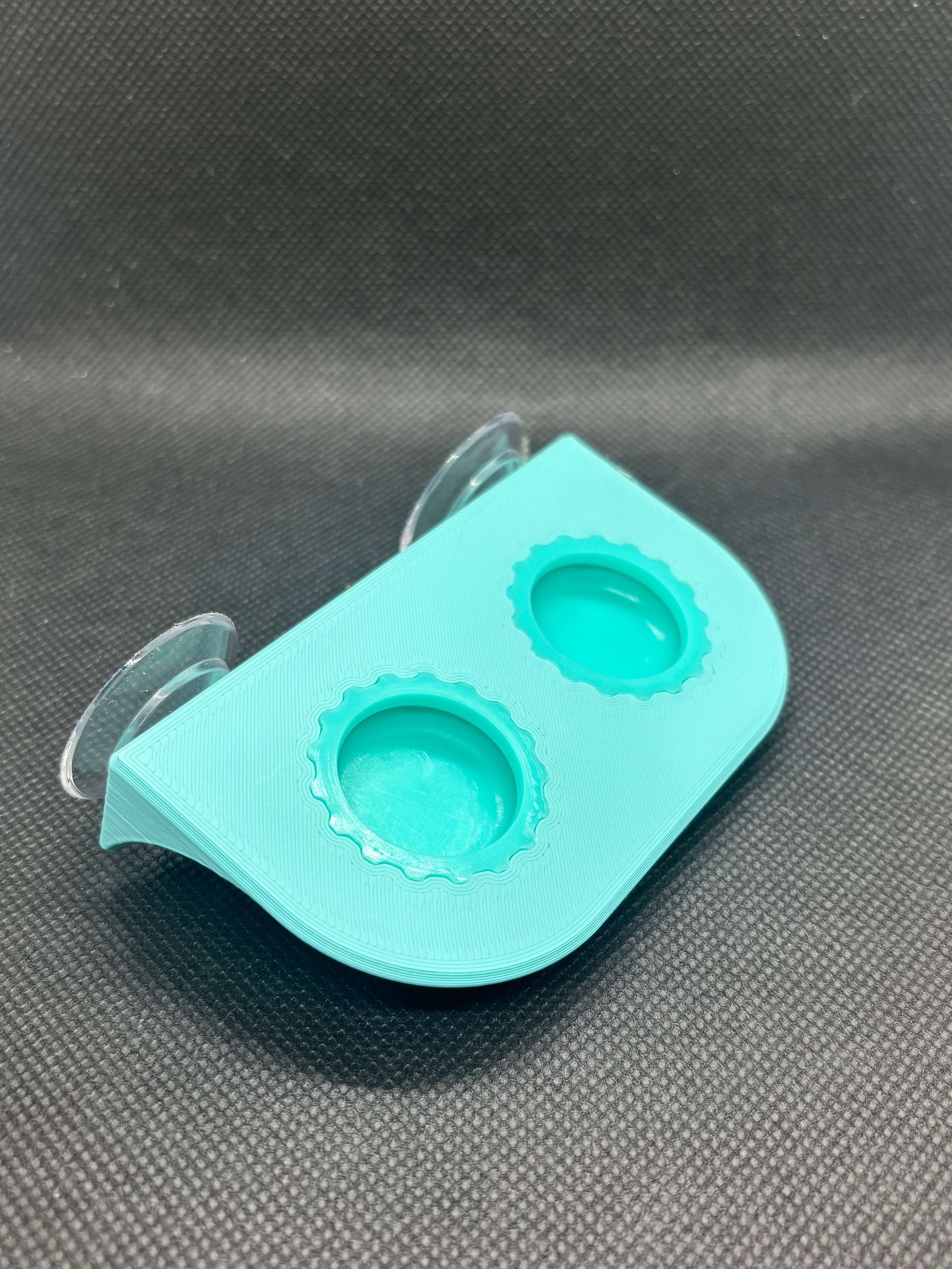 Suction Cup Double Bottle Cap Feeding Ledge w/ Caps