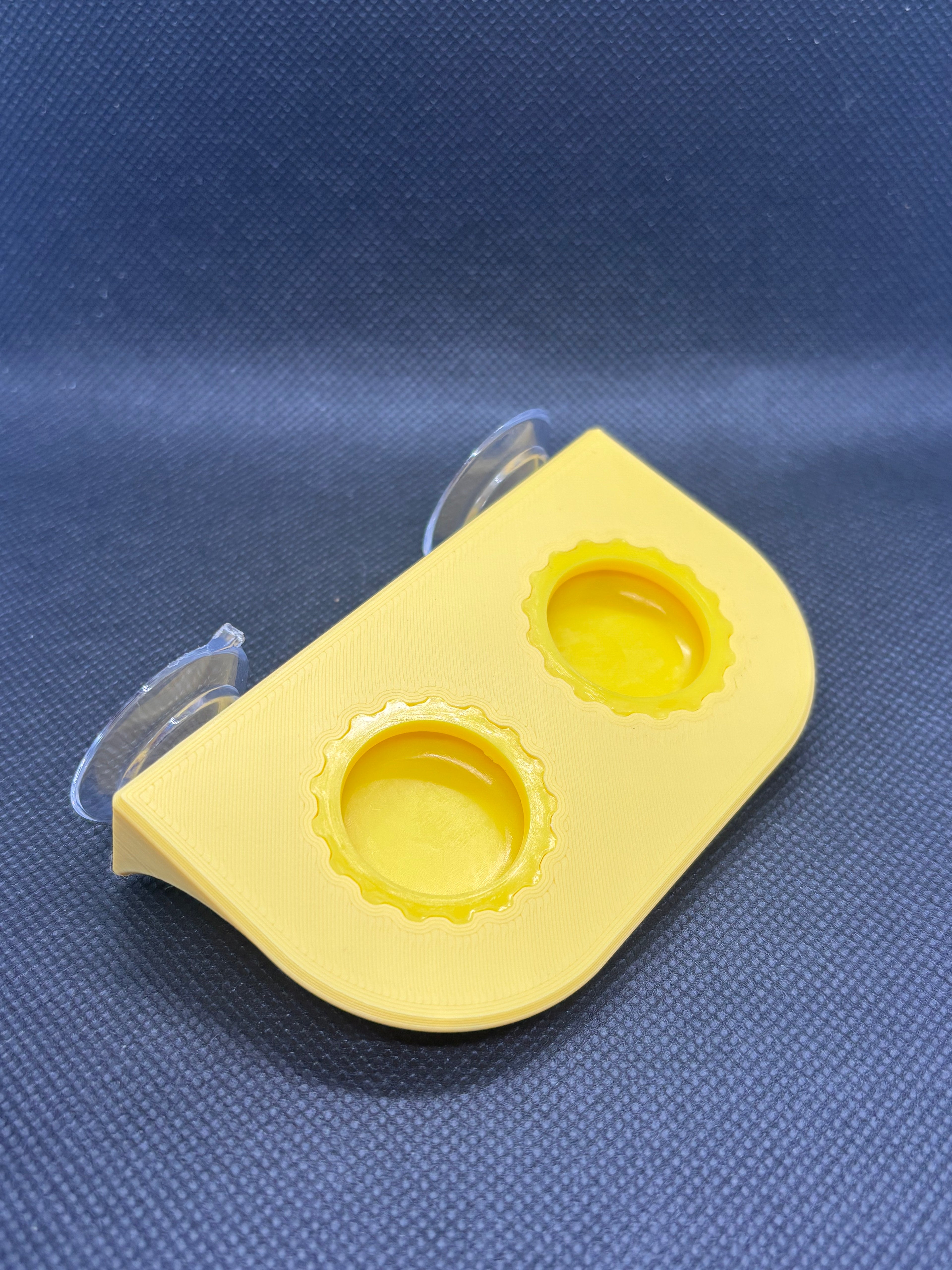 Suction Cup Double Bottle Cap Feeding Ledge w/ Caps