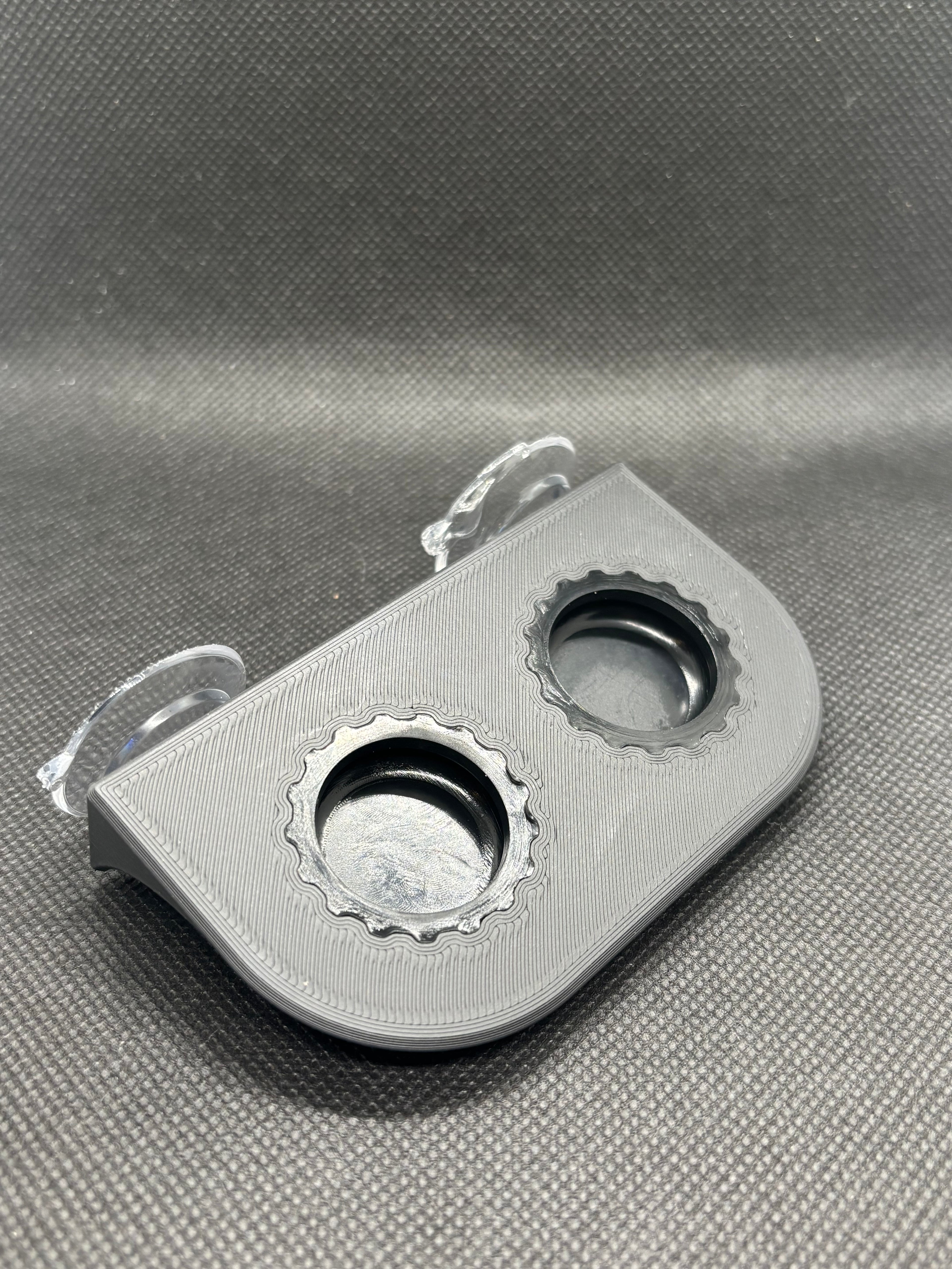 Suction Cup Double Bottle Cap Feeding Ledge w/ Caps