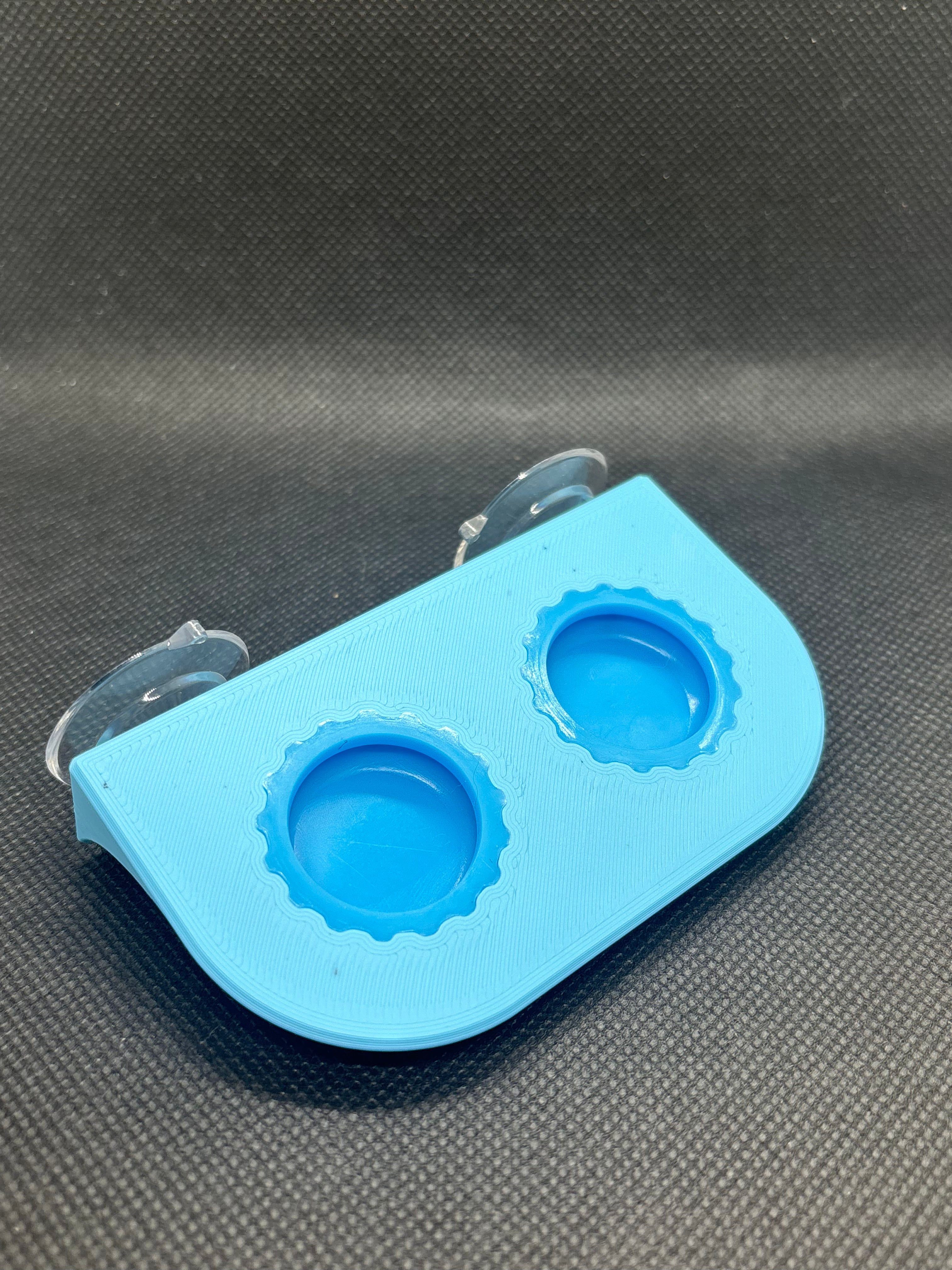 Suction Cup Double Bottle Cap Feeding Ledge w/ Caps
