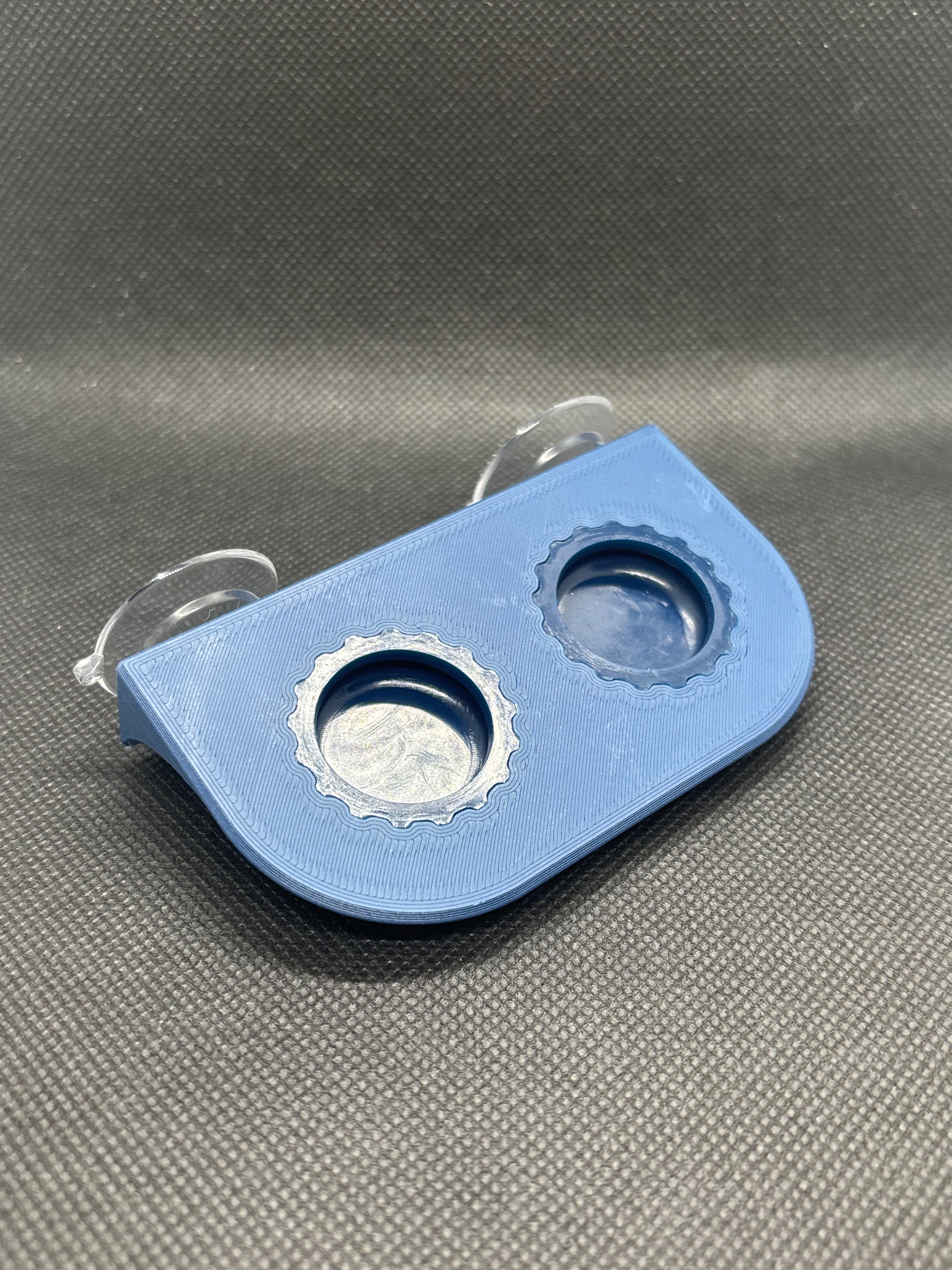 Suction Cup Double Bottle Cap Feeding Ledge w/ Caps